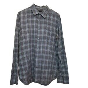 John Varvatos Star USA Lightweight Gray Plaid Men's Casual Shirt Size XL #A1138